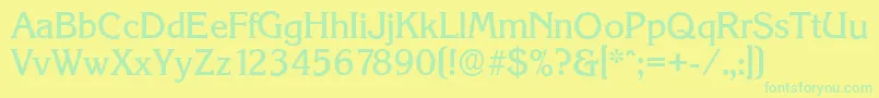 Шрифт KorinthserialMediumRegular – зелёные шрифты на жёлтом фоне