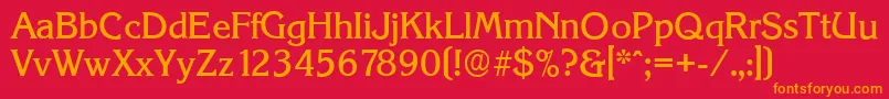 KorinthserialMediumRegular Font – Orange Fonts on Red Background