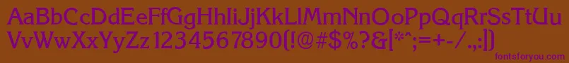 KorinthserialMediumRegular Font – Purple Fonts on Brown Background