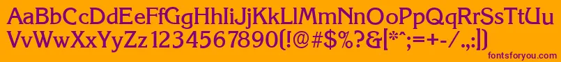 KorinthserialMediumRegular Font – Purple Fonts on Orange Background