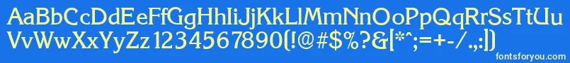 KorinthserialMediumRegular Font – Yellow Fonts on Blue Background