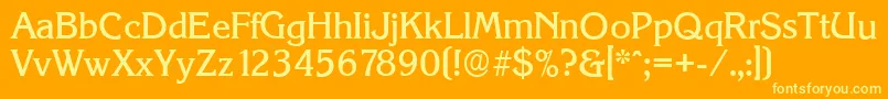 KorinthserialMediumRegular Font – Yellow Fonts on Orange Background