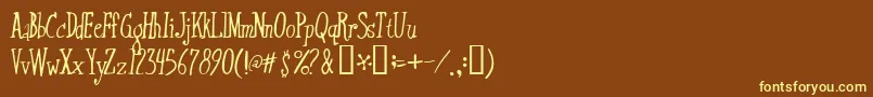 Xtraflexidisc-fontti – keltaiset fontit ruskealla taustalla