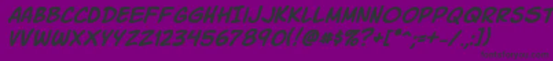 Komikski-Schriftart – Schwarze Schriften auf violettem Hintergrund