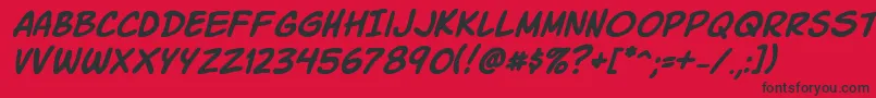 Komikski Font – Black Fonts on Red Background