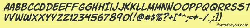 Komikski Font – Black Fonts on Yellow Background