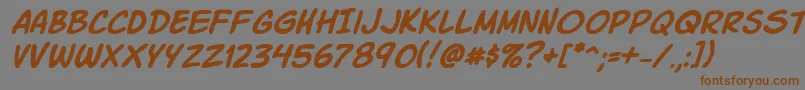 Komikski Font – Brown Fonts on Gray Background
