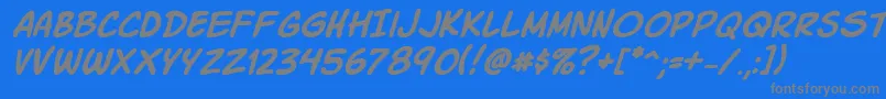 Komikski Font – Gray Fonts on Blue Background