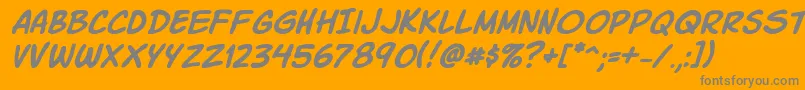 Komikski Font – Gray Fonts on Orange Background