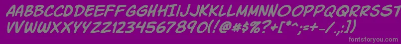 Komikski Font – Gray Fonts on Purple Background