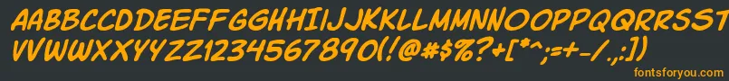 Komikski Font – Orange Fonts on Black Background