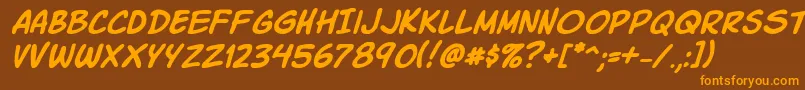 Komikski Font – Orange Fonts on Brown Background