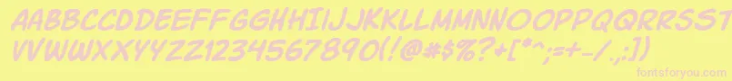 Komikski Font – Pink Fonts on Yellow Background