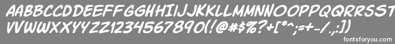 フォントKomikski – 灰色の背景に白い文字