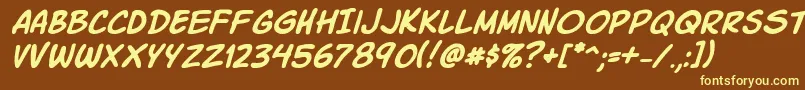 Komikski Font – Yellow Fonts on Brown Background