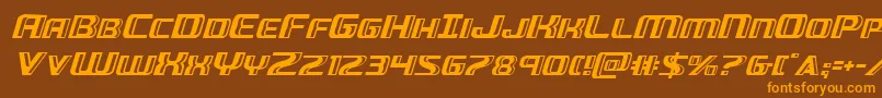 Greasegunital Font – Orange Fonts on Brown Background