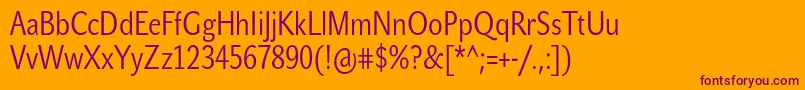 Шрифт JohnsanscondLitePro – фиолетовые шрифты на оранжевом фоне