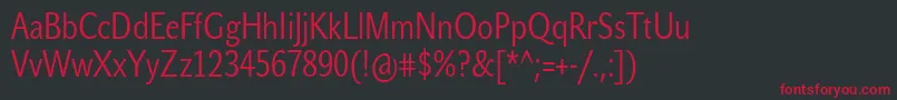 JohnsanscondLitePro Font – Red Fonts on Black Background