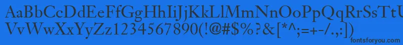Czcionka JansonTextLt55Roman – czarne czcionki na niebieskim tle