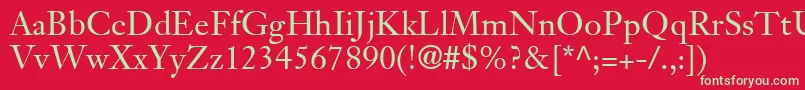 JansonTextLt55Roman Font – Green Fonts on Red Background
