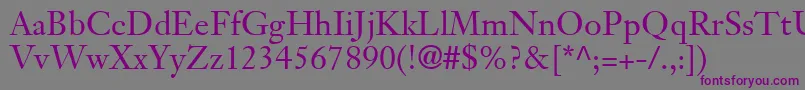 JansonTextLt55Roman Font – Purple Fonts on Gray Background