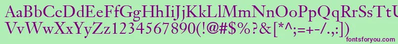 JansonTextLt55Roman Font – Purple Fonts on Green Background