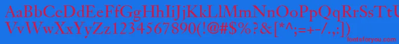 Шрифт JansonTextLt55Roman – красные шрифты на синем фоне