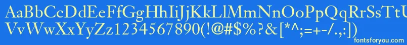 Czcionka JansonTextLt55Roman – żółte czcionki na niebieskim tle