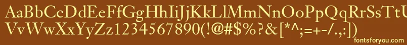 JansonTextLt55Roman Font – Yellow Fonts on Brown Background