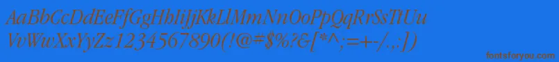 ItcgaramondstdLtnarrowita Font – Brown Fonts on Blue Background