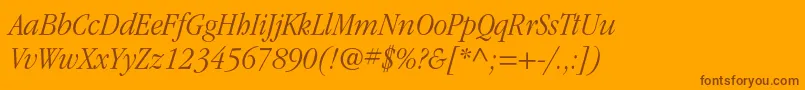 ItcgaramondstdLtnarrowita Font – Brown Fonts on Orange Background