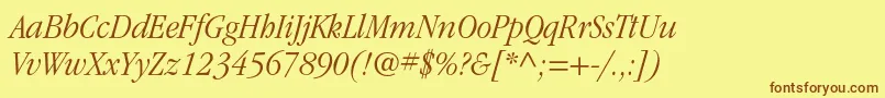 More about ItcgaramondstdLtnarrowita Font ItcgaramondstdLtnarrowita Font – Brown Fonts on Yellow Background