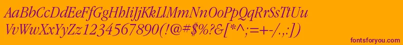 More about ItcgaramondstdLtnarrowita Font ItcgaramondstdLtnarrowita Font – Purple Fonts on Orange Background