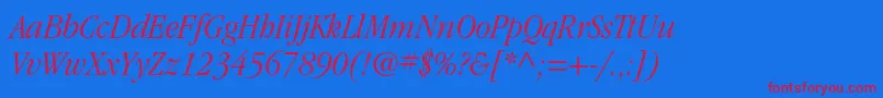 More about ItcgaramondstdLtnarrowita Font ItcgaramondstdLtnarrowita Font – Red Fonts on Blue Background