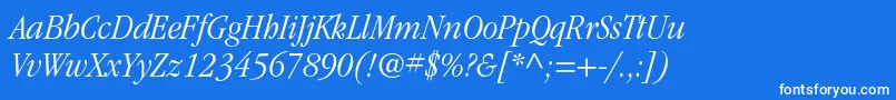 ItcgaramondstdLtnarrowita Font – White Fonts on Blue Background