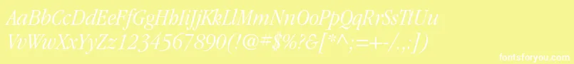 ItcgaramondstdLtnarrowita Font – White Fonts on Yellow Background