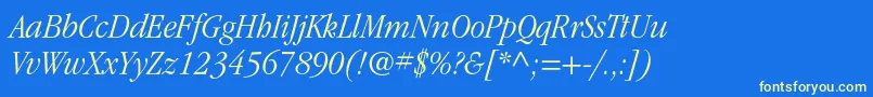 ItcgaramondstdLtnarrowita Font – Yellow Fonts on Blue Background