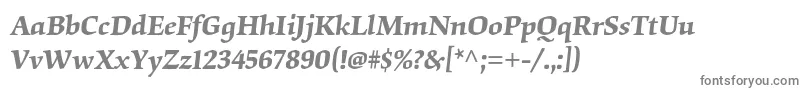 OrigamistdSemibolditalic-fontti – harmaat kirjasimet valkoisella taustalla