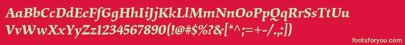 OrigamistdSemibolditalic Font – Green Fonts on Red Background