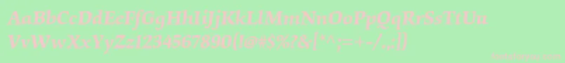 OrigamistdSemibolditalic Font – Pink Fonts on Green Background