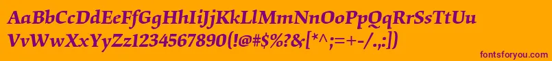 OrigamistdSemibolditalic Font – Purple Fonts on Orange Background