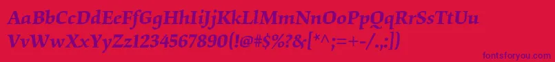 OrigamistdSemibolditalic Font – Purple Fonts on Red Background