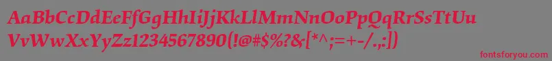 OrigamistdSemibolditalic Font – Red Fonts on Gray Background