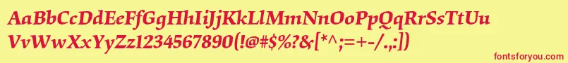 OrigamistdSemibolditalic Font – Red Fonts on Yellow Background