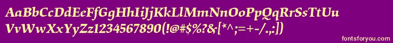 OrigamistdSemibolditalic Font – Yellow Fonts on Purple Background