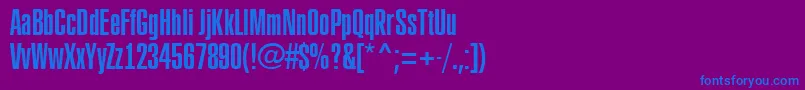 フォントRubric3 – 紫色の背景に青い文字