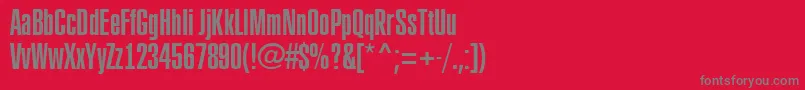 Rubric3-fontti – harmaat kirjasimet punaisella taustalla