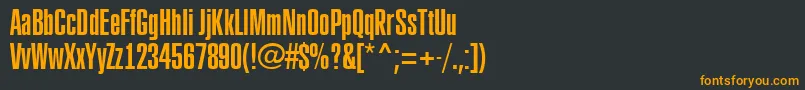 フォントRubric3 – 黒い背景にオレンジの文字