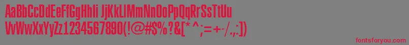 フォントRubric3 – 赤い文字の灰色の背景