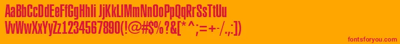 Rubric3 Font – Red Fonts on Orange Background